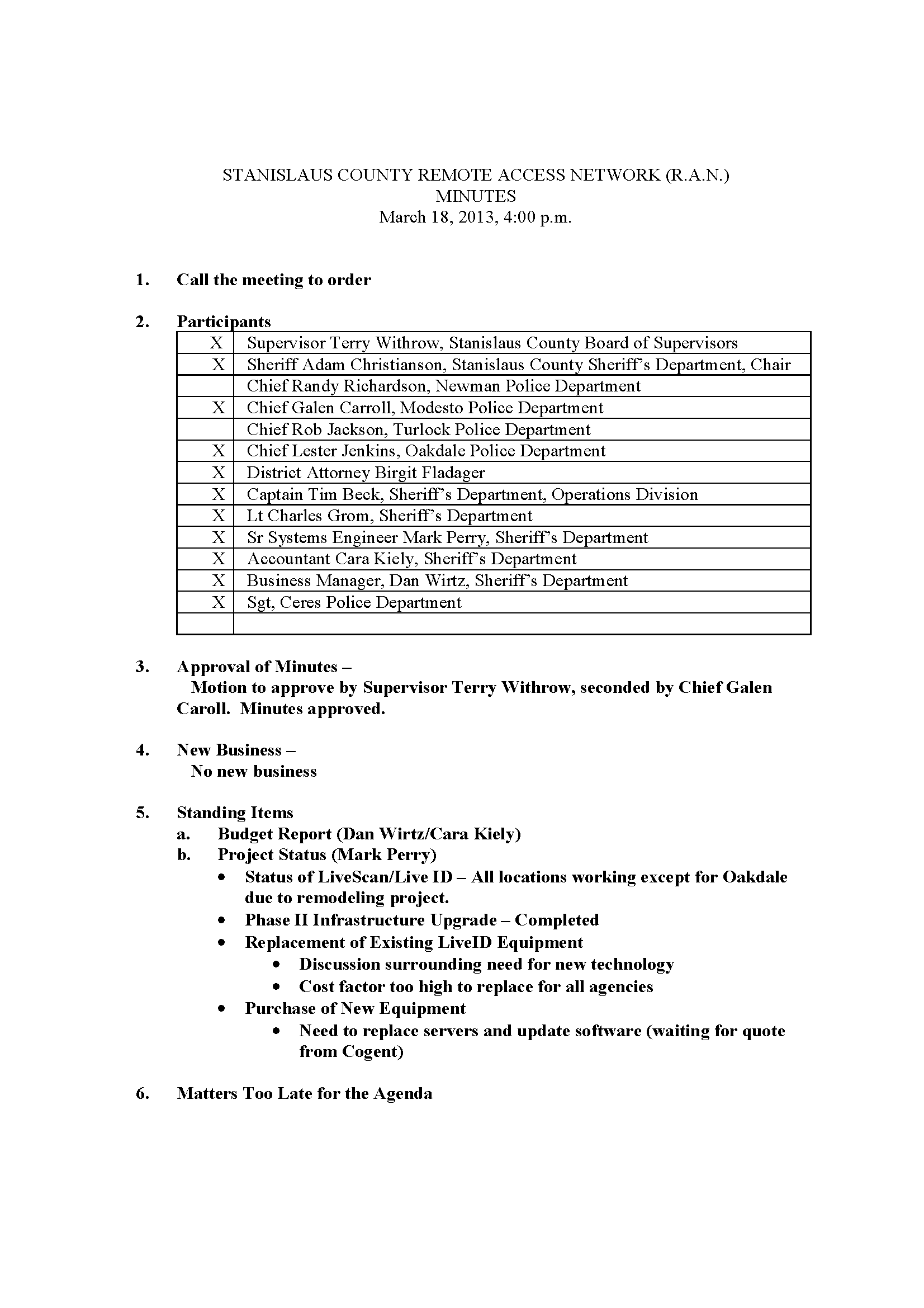 03182013 Agenda - RAN Board minutes 1 Page 1